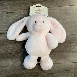 K Luxe Baby Pink Bunny Stuffed Animal with Rattle Noise